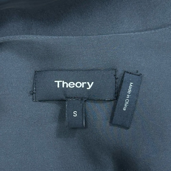 Theory Jastrid Silk Ruffle Front Blouse Small Preppy Quiet Luxury Career Capsule - Picture 14 of 16